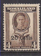 Somaliland 1951 KGV1 2ct Ovpt On 4a Sepia SG 128 Used ( C668 ) - Somaliland (Protettorato ...-1959)