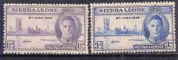 Sierra Leone 1946 KGV1 Set Victory SG 201 / 2 Umm ( F292 ) - Sierra Leone (...-1960)
