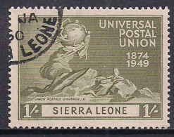 Sierra Leone 1949 KGV1 1/-d Olive 75th UPU Used SG 208 ( F100 )  - Sierra Leone (...-1960)
