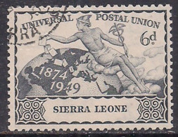 Sierra Leone 1949 KGV1 6d Grey 75th UPU Used SG 207 ( F262 )  - Sierra Leone (...-1960)