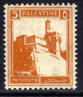 Palestine 1927 - 45 KGV 5m Citadel Jerusalem MM SG 93 ( K1236 ) - Palestine