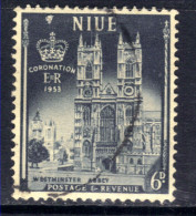 Niue 1953 QE2 6d Slate Grey Coronation Used SG 124 ( J194 ) - Niue