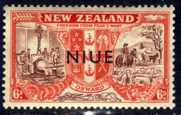 Niue 1946 KGV1 6d Brown & Orange Peace MM SG 100 ( J671 ) - Niue