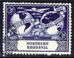 Northern Rhodesia 1949 KGV1 3d Blue75th Anniv UPU Used SG 51 ( J360 ) - Nordrhodesien (...-1963)