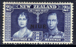 Niue 1937 KGV1 2 1/2d Blue Coronation MM SG 73 ( J637 ) - Niue