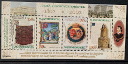 Hungary 2002, 200th Anniversary Of The Hungarian National Library And Szechenyi Library, MNH S/S - Nuevos