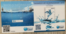 Hungary 2013-2014, Water Summit, Two MNH S/S - Ungebraucht