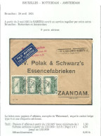 LP 3 Op Brief Per Luchtpost (par Avion) Met Stempel WATERMAEL Naar Zaandam - Covers & Documents