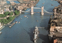 CPM - P - ANGLETERRE - LONDRES - LONDON - H.M.S. BELFAST MOORED BY LONDON BRIDGE - River Thames