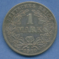 Deutsches Reich 1 Mark Kursmünze 1910 G, J 17 Fast St (m5836) - 1 Mark