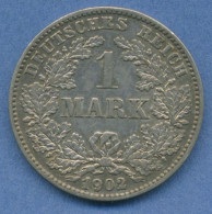 Deutsches Reich 1 Mark Kursmünze 1902 G, J 17 Vz (m5821) - 1 Mark