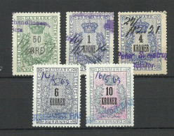 DENMARK Dänemark -  Lot Of 5 Stempelmarken Documentary Stamps Tax Revenue O - Revenue Stamps