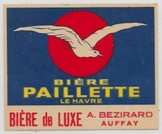 étiquette Bière Paillette Le Havre 9 X 7,5 - Publicité