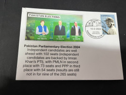 10-2-2024 (4 X 2) Pakistan Former Prime Minister & (Pakistan Cricket Team Capt.) Pakistan Parliamentary Election 2024 - Cricket