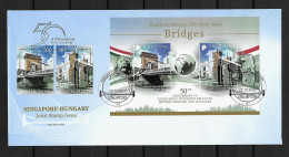 RARE Joint 2020 Singapore And Hungary, MIXED FDC SINGAPORE  BLOCK + STAMPS: Friendship - Emissions Communes