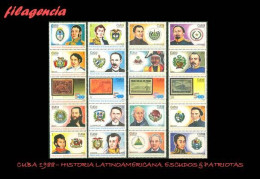 CUBA MINT. 1988-20 HISTORIA LATINOAMERICANA. V CENTENARIO DESCUBRIMIENTO DE AMÉRICA. ESCUDOS NACIONALES & PRÓCERES - Neufs