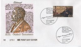 Germany Deutschland 1995 FDC 100 Jahre Alfred Nobel Testament, Canceled In Berlin - 1991-2000