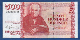 ICELAND - P.58 A3 – 500 Krónur L. 22.05.2001 UNC, S/n D32858831 - Signature: Már Guðmundsson - Islanda