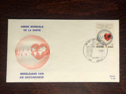 BELGIUM FDC COVER 1972 YEAR HEART CARDIOLOGY HEALTH MEDICINE STAMPS - Covers & Documents