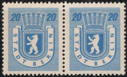 Germany 1945 Stadt Berlin 20 Pf Paper WA Z Plateflaw Mi VI MNH Certified Ströh BPP Dot In Right Knee & Ber"L"in Extended - Berlin & Brandebourg