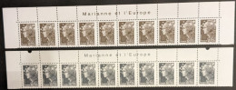 4227,4228** X10  Avec Les Inscriptions Haut De Feuille - Beaujard, Marianne Et L'Europe  Faciale - Nuevos