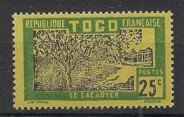 TOGO - 1924 - N°YT. 131 - Cacaoyer 25c Vert Sur Jaune - Neuf Luxe** / MNH / Postfrisch - Ungebraucht