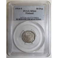 FINLANDE - KM 2.2 - 50 PENNIA 1914 S - PCGS MS 64 - SPL - Finlande