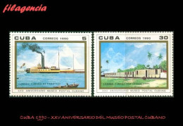 CUBA MINT. 1990-01 XXV ANIVERSARIO DEL MUSEO POSTAL CUBANO. TRANSPORTES POSTALES - Unused Stamps