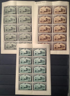 COB407-409 (175€) SUPERBE MNH** Serie En Feuillet De 10, 1935 Malle-poste, Exposition Universelle Bruxelles (stagecoach - Unused Stamps