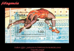 CUBA MINT. 1990-04 JUEGOS OLÍMPICOS EN BARCELONA. HOJA BLOQUE - Unused Stamps