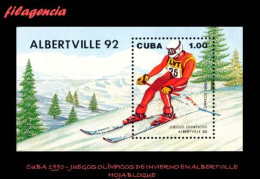 CUBA MINT. 1990-06 JUEGOS OLÍMPICOS DE INVIERNO EN ALBERTVILLE. HOJA BLOQUE - Unused Stamps