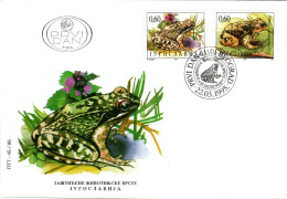 YUGOSLAVIA  FDC, Frogs   /  YOUGOSLAVIE, Lettre De 1er Jour, Grenouilles   - 1995 - Rane