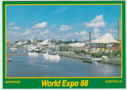Australia QUEENSLAND QLD Panorama Expo 88 Site BRISBANE River Hughes EXPO9 Postcard 1988 - Brisbane