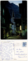 Switzerland 1987 Postcard Leukerbad - Loèche Les Bains, Die Dorfstrasse Am Abend; 80c. Postman Stamp - Loèche-les-Bains