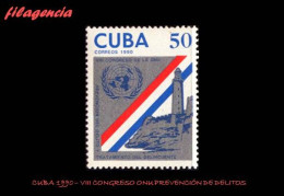 CUBA MINT. 1990-19 VIII CONGRESO DE NACIONES UNIDAS SOBRE PREVENCIÓN DEL DELITO - Unused Stamps