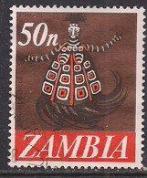 Zambia 1968 QE2 50n Masked Dancer Used SG 138 ( M1257 ) - Zambia (1965-...)