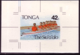 TONGA 1991 Cromalin Proof - Shows Women's Eight In Rowing Regatta - 4 Exist - Rudersport