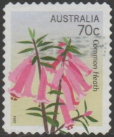 AUSTRALIA - DIE-CUT-USED 2014 70c Floral Emblems - Victoria, Pink Heath - Perforation 11x11 - Usados