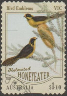 AUSTRALIA - DIE-CUT-USED 2020 $1.10 Bird Emblems - Victoria - Helmeted Honeyeater - Gebraucht