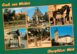 73735842 Weiden Oberpfalz Motive Ortszentrum Marktplatz Brunnen Plastik Kirche W - Weiden I. D. Oberpfalz