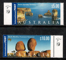 Australia 2000 Great Southern Land $10 Devil's Marbles, $5 Twelve Apostles Reprints MNH - Mint Stamps