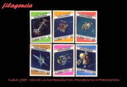 CUBA MINT. 1987-07 DÍA DE LA ASTRONAUTICA. XX ANIVERSARIO DEL PROGRAMA INTERCOSMOS - Neufs