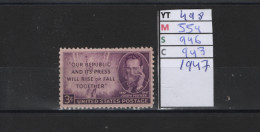 PRIX FIXE Obl  498 YT 554 MIC 946  SCO 943 GIB Joseph Pulitzer 1947 Etats Unis 58A/04 - Used Stamps