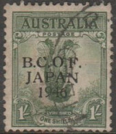 AUSTRALIA - USED - 1946-7 1/- Lyrebird Overprinted B.C.O.F. Japan - Oblitérés