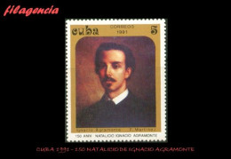 CUBA MINT. 1991-22 SESQUICENTENARIO DEL MAYOR GENERAL IGNACIO AGRAMONTE - Unused Stamps