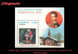 CUBA MINT. 1992-01 JUEGOS OLÍMPICOS DE INVIERNO EN ALBERTVILLE. HOJA BLOQUE - Unused Stamps