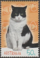 AUSTRALIA - USED - 2004 50c Cats And Dogs - Black And White Cat - Gebruikt