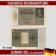 D0226# Alemania 1922. 10.000 Marcos. Reichsbanknote (MBC) P-70a - 10000 Mark