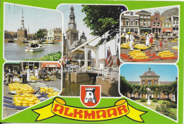 ALKMAAR HOLLAND PAYS BAS - PORT BATEAU, MARCHE AUX FROMAGES, PONT... CARTE DE 1987, VOIR LES SCANNERS - Alkmaar