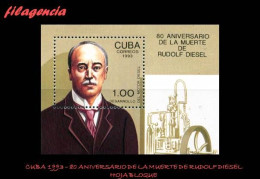 CUBA MINT. 1993-01 80 ANIVERSARIO DE LA MUERTE DE RUDOLF DIESEL. HOJA BLOQUE - Unused Stamps